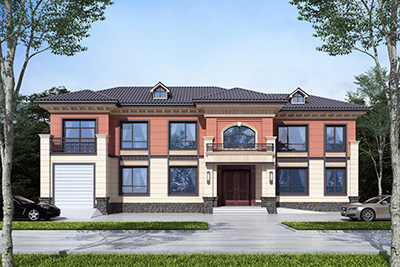 二层楼房设计图 新款带车库